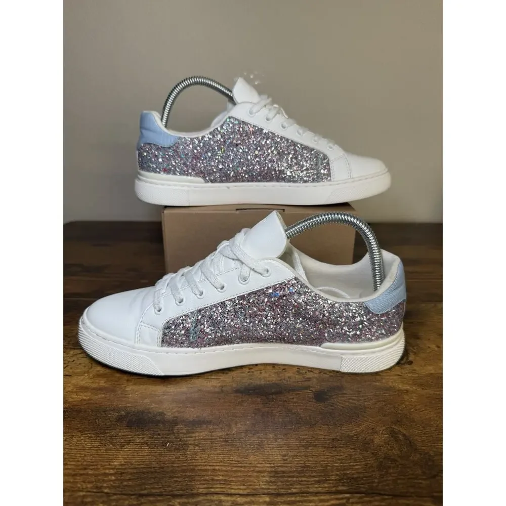 Aldo Fran Women's White & Metallic Multi Sneakers Sz 9